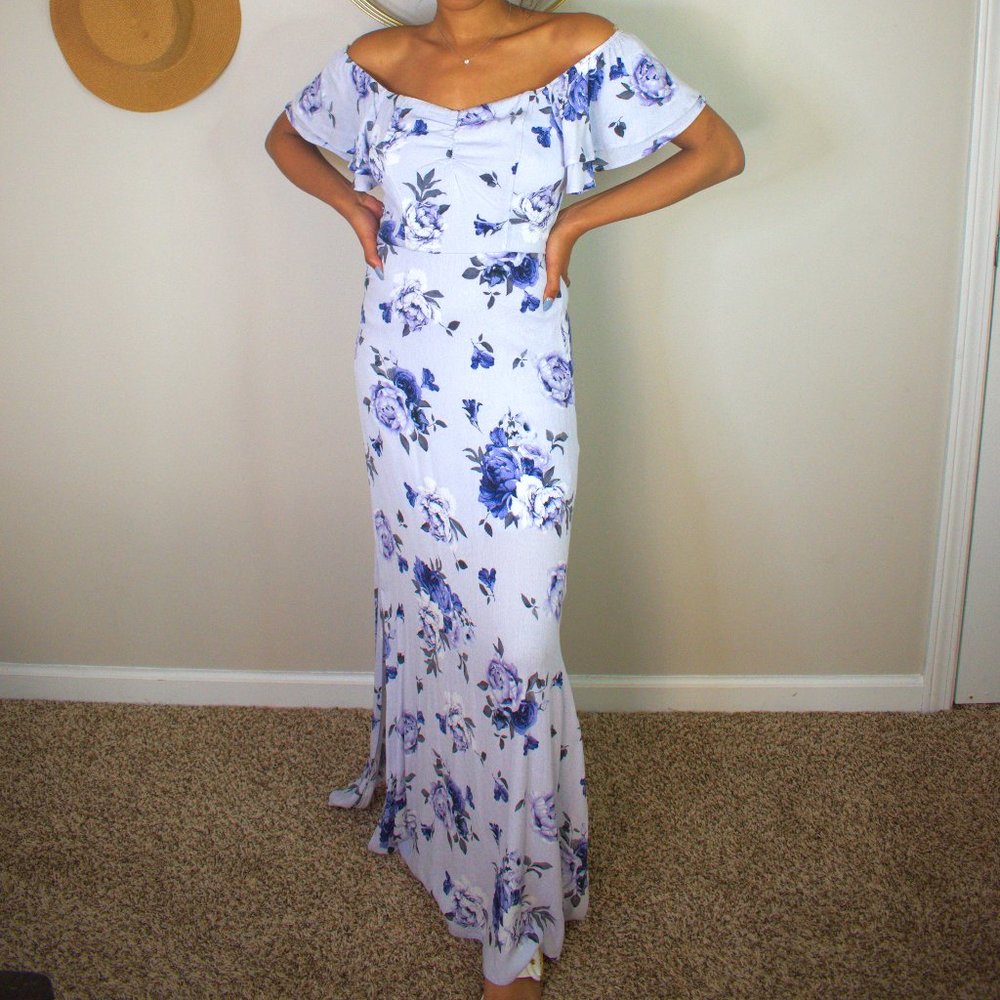 Purple Floral Maxi Dress